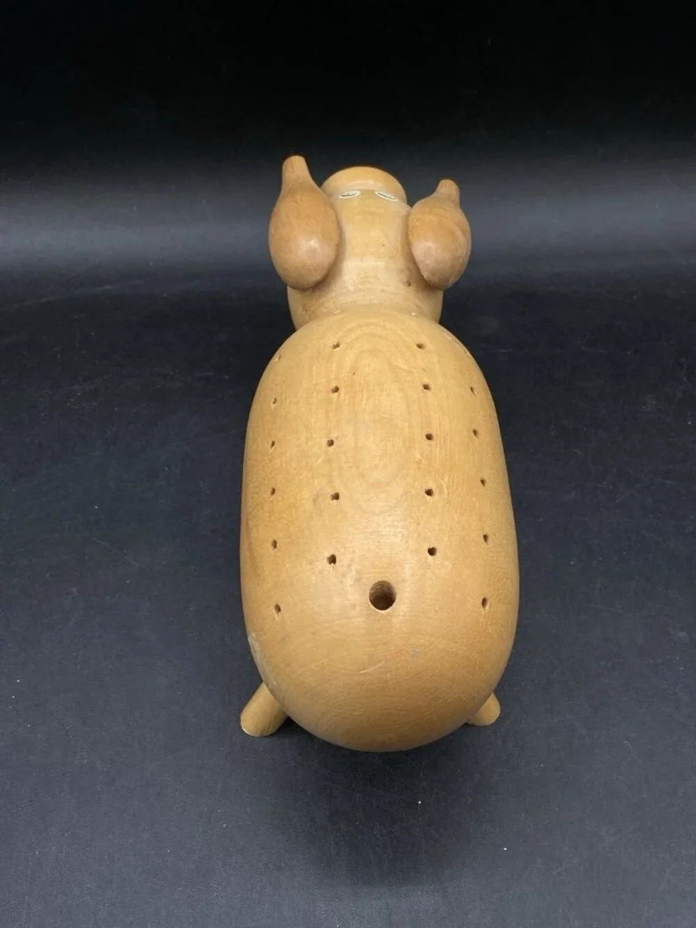 Hors D'oeuvre Server Salt Pepper Set Wood Pig Japan MCM Vintage Barware
